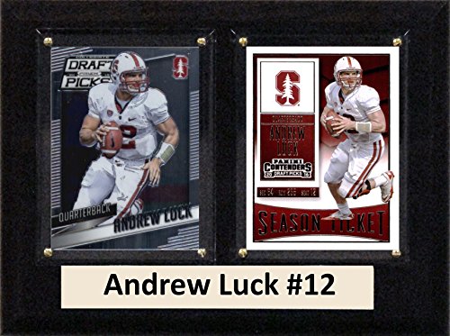 C&I Collectables NCAA Stanford Cardinal Men's Andrew Luck Two Card Plaque, Brown, 6
