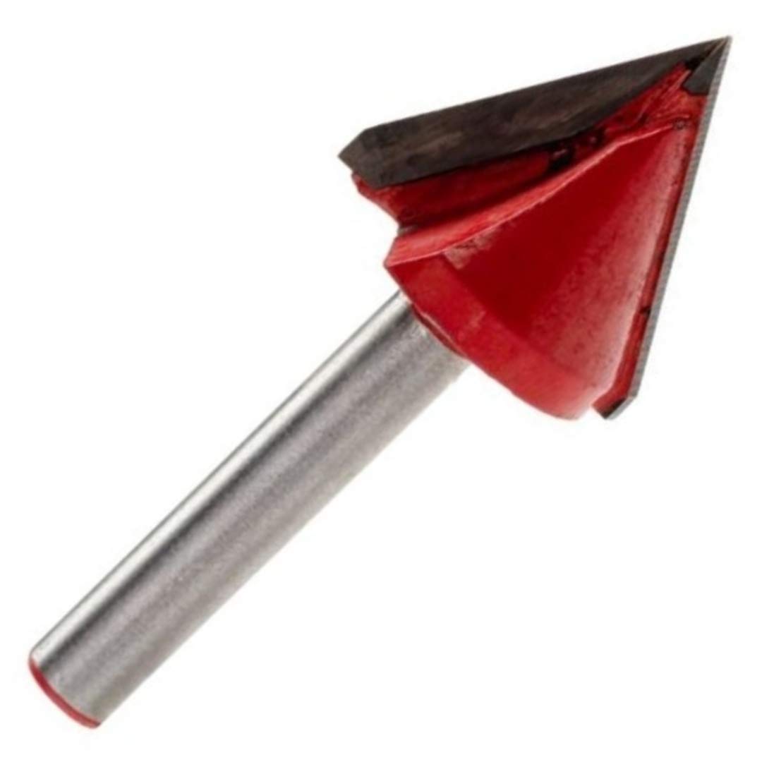 22mm x 60 Degree Tungsten Carbide Tipped (TCT) V Groove Router Bit 6mm Shank / V Grooving