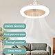 Asslye Deckenventilator mit LED Licht, E27 Deckenventilator Mit Beleuchtung und Fernbedienung, 3 Geschwindigkeiten, 3-farbige dimmbare LED, Leiser Deckenventilator für Schlafzimmer Kinderzimmer (Gelb)