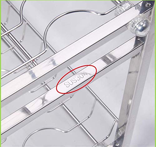 Rack de drainage en acier inoxydable à 3 niveaux avec stockage