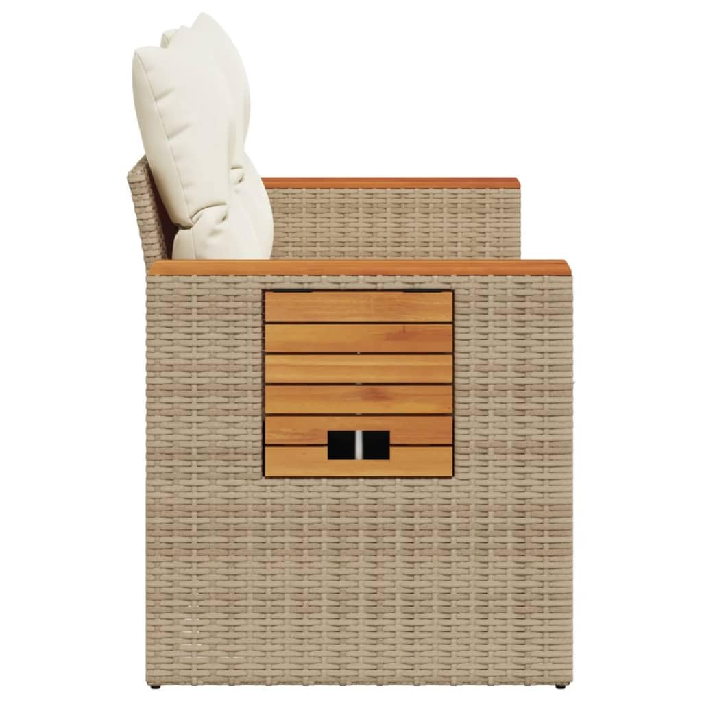 Divano da Esterno 2 posti Divanetti Esterni da Giardino Salotto da Giardino Esterno Divanetti Esterno in Polyrattan-Beige-2 Posti-8