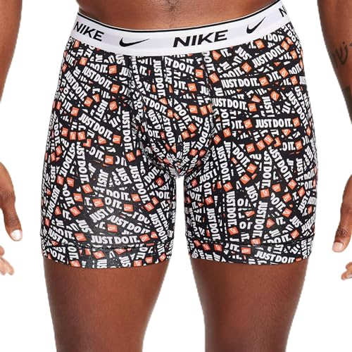 Nike Essential Cotton Stretch 3 pk Boxer Briefs, Multi JDI Print, XL
