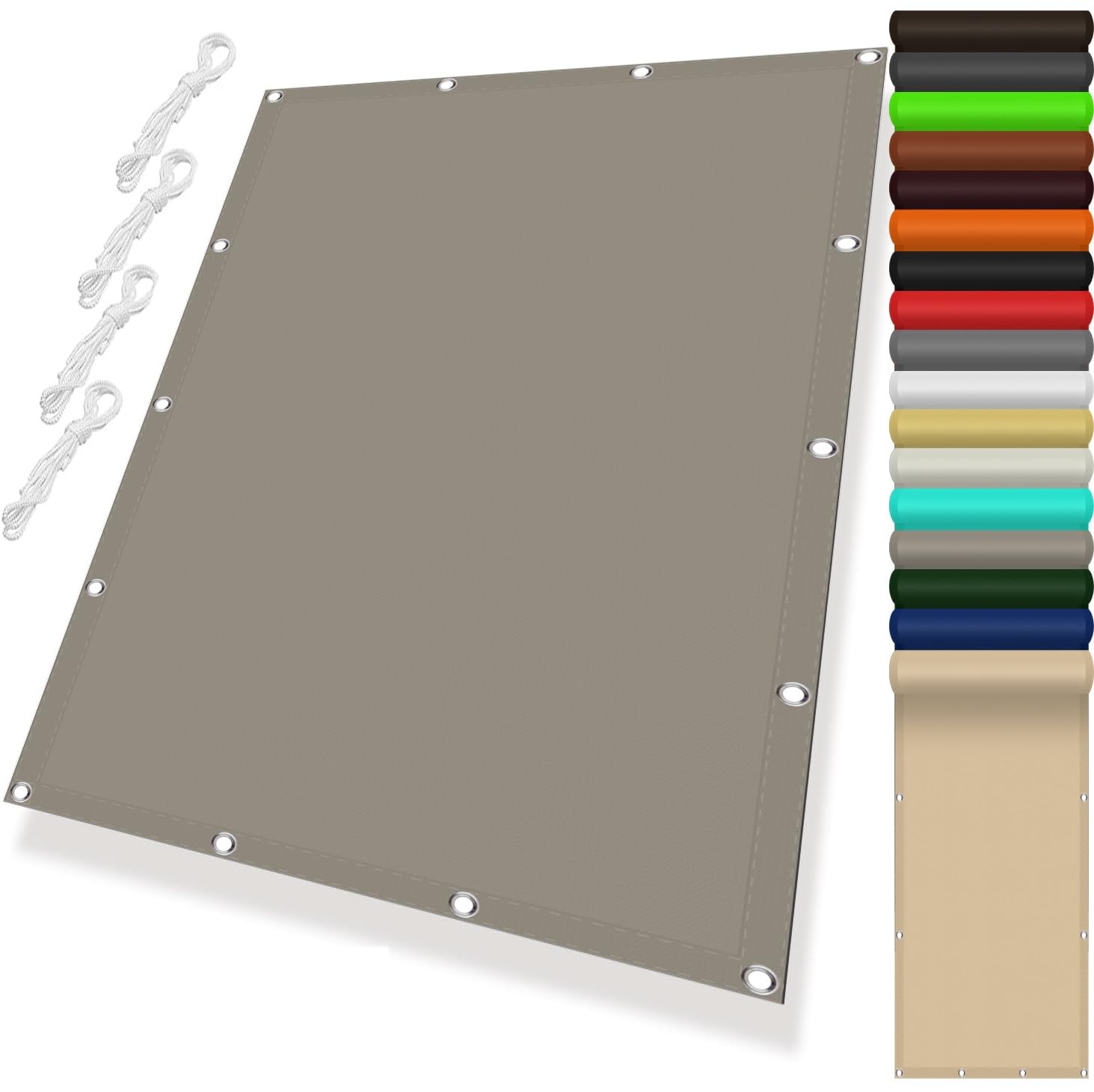 Voile ombrage jardin taupe pour vos repas en terrasse