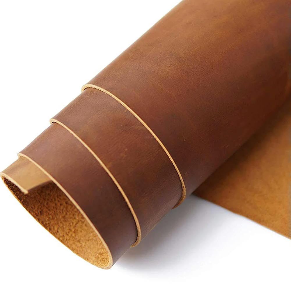 Pièce de Cuir tanné végétal de 2,0 mm d'épaisseur, véritable Cuir de Vache pour Bricolage, Couleur à la Main Disponible