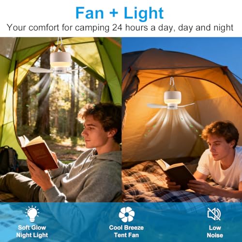 Ventilateur de camping portable rechargeable intérieur extérieur avec télécommande - 6