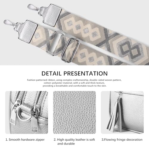 Crossbody Bag for Women Trendy Purse Small Shoulder Handbags with Wide Strap With Multi-compartment double zipper4