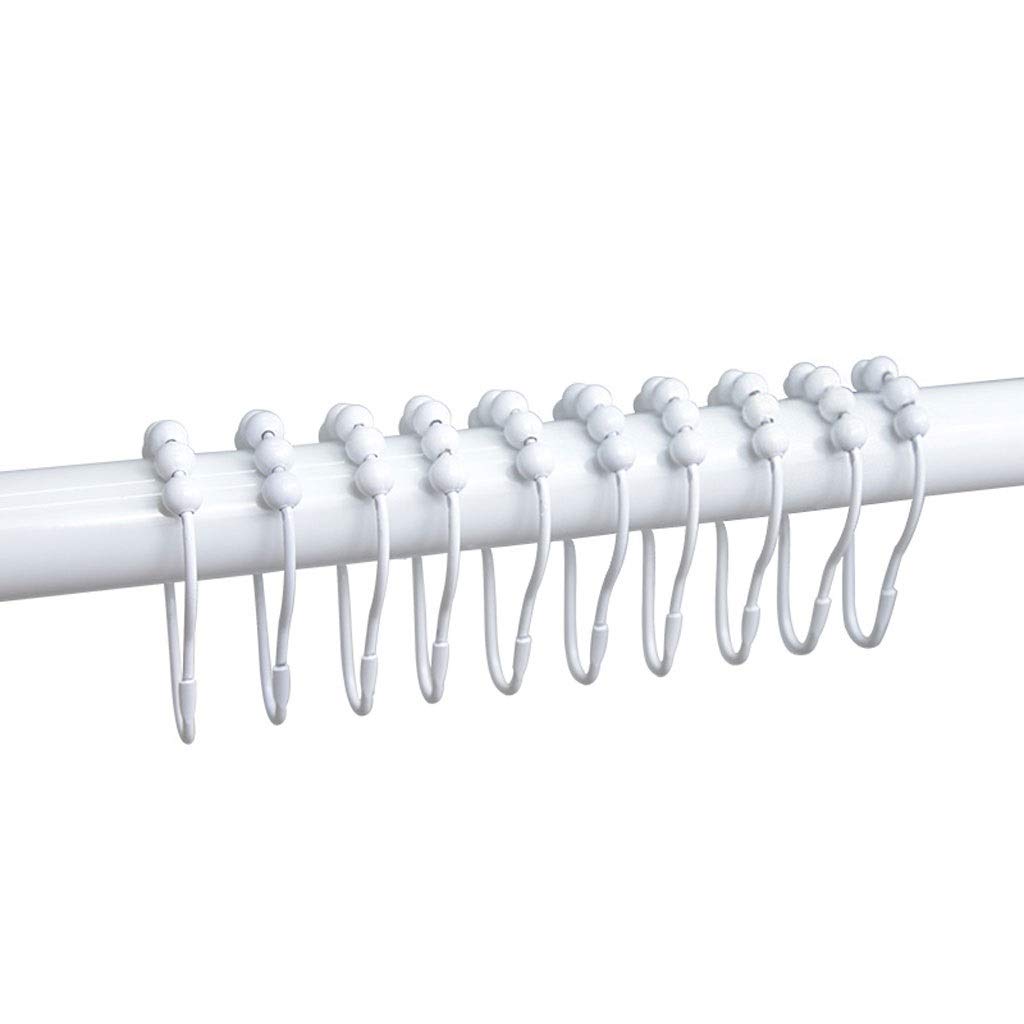 20 Anneaux De Rideau De Douche Double Crochet Acier Inoxydable - Glissent Facilement Sur La Tringle - Argent