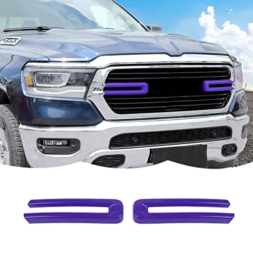 Image of Front Grille Inserts Trim Cover Grill U Bar Cover Frame Decoration Exterior Accessories for Dodge RAM 2018 2019 2020 2021 2022,Purple