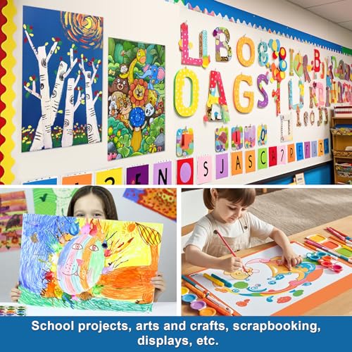 Image of 18 Pcs 14 inch x 22 inch Poster Board White Poster Board Paper Bulk 250 GSM Thickness Vision Boards Smart Poster Board for Drawing School Arts Craft Projects Presentations Scrapbooking Blank Graphic Display