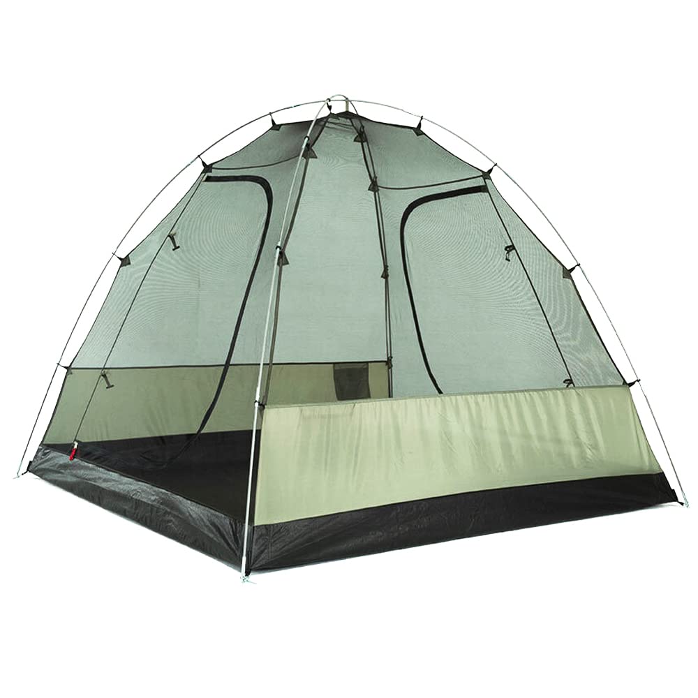Oztrail Tasman 4V Plus Dome Tent Camping Outdoor 4 Person Shelter (Standard) | Material: Polyester | Camping & Hiking | Front Vestibule | Light Attachment Point | Silver Coated UVTex 2000