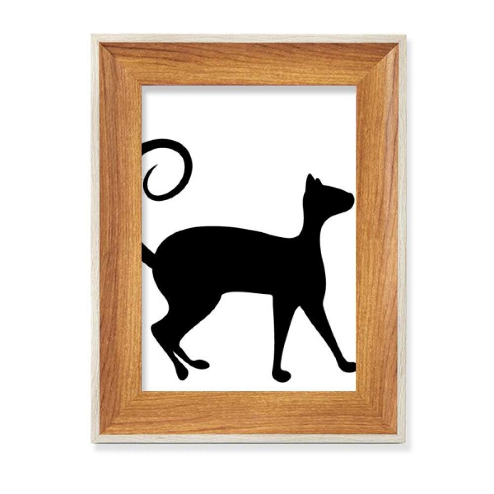 Cadre de Photo en Bois Ami des Animaux : Silhouette Silhouette Chat Noir Décorative de Bureau
