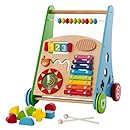 melissa & doug rattle rumble wooden push toy and activity walker