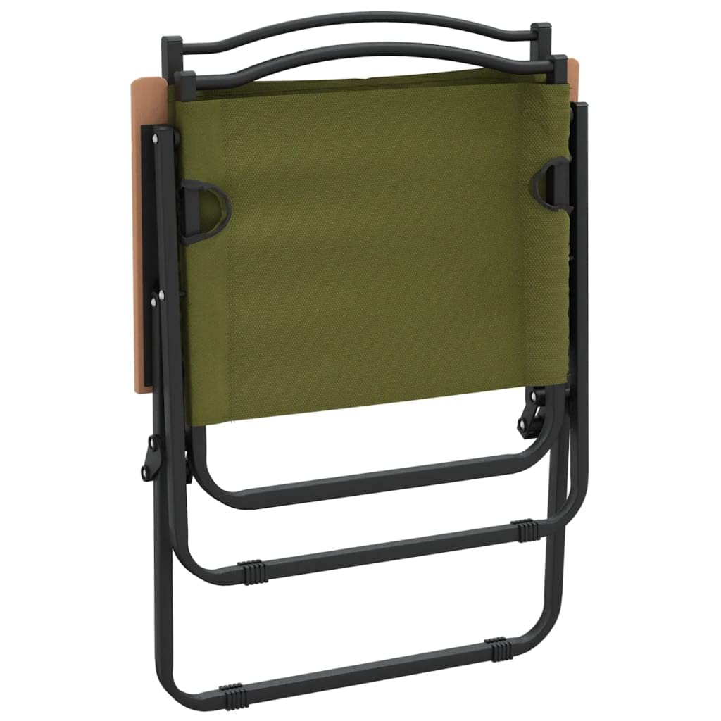2er Set Campingstühle Klappbar - Robuste Strandstühle aus 500D Oxford-Gewebe und Stahlrahmen - Leichte Picknickstühle für Garten, Angeln und Outdoor-Aktivitäten - Grün, 54x55x78 cm