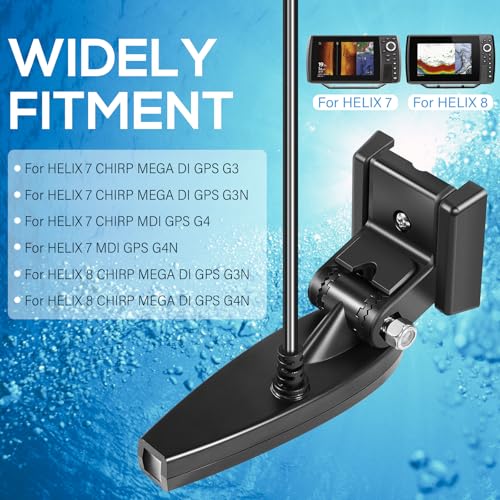Image of 710295-1 XNT 9 HW MDI 75 T Transom Transducer Fits for Humminbird Helix 7 /8 (MEGA Down Imaging) Dual Spectrum Chirp with Temperature Transom Mount Transducer, Black