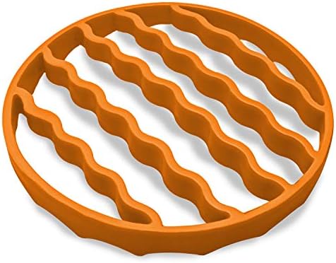 Perssure Cooker Rack for Instant Pot 6,8 Qt, Silicone Roasting Rack for Baking Cooking Steaming, Crock Pot Air Fryer Pressure Cooker Rack Accessories,Round-Orange