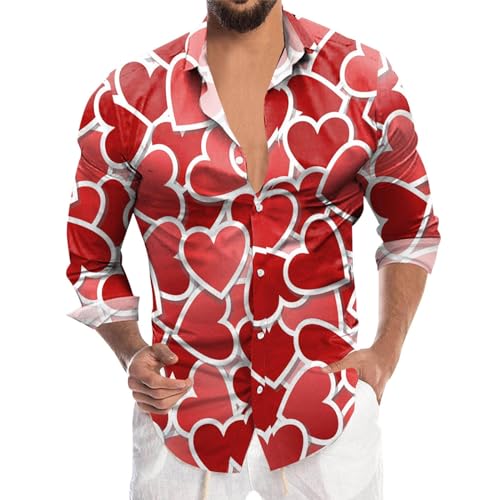 Haut à manches longues homme rose Saint-Valentin pour vos soirées en amoureux