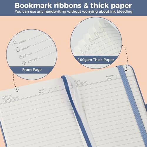 Image of (3 Pack) Small Pocket Journaling Notebooks for Women /Men, 3.7 inch x 5.7 inch A6 Mini Diary Journal with Pen, 400 Pages 100GSM Paper, Cute Notebook Journal for Writing, Travel, Business, Work & School
