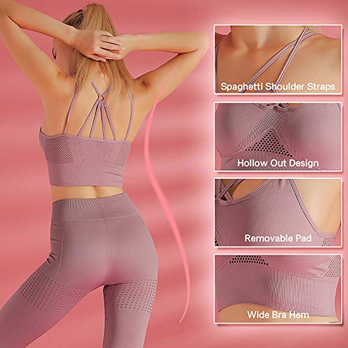 pedkit Sutiã esportivo feminino oco criss-cross strappy removível acolchoado treino atlético ioga co