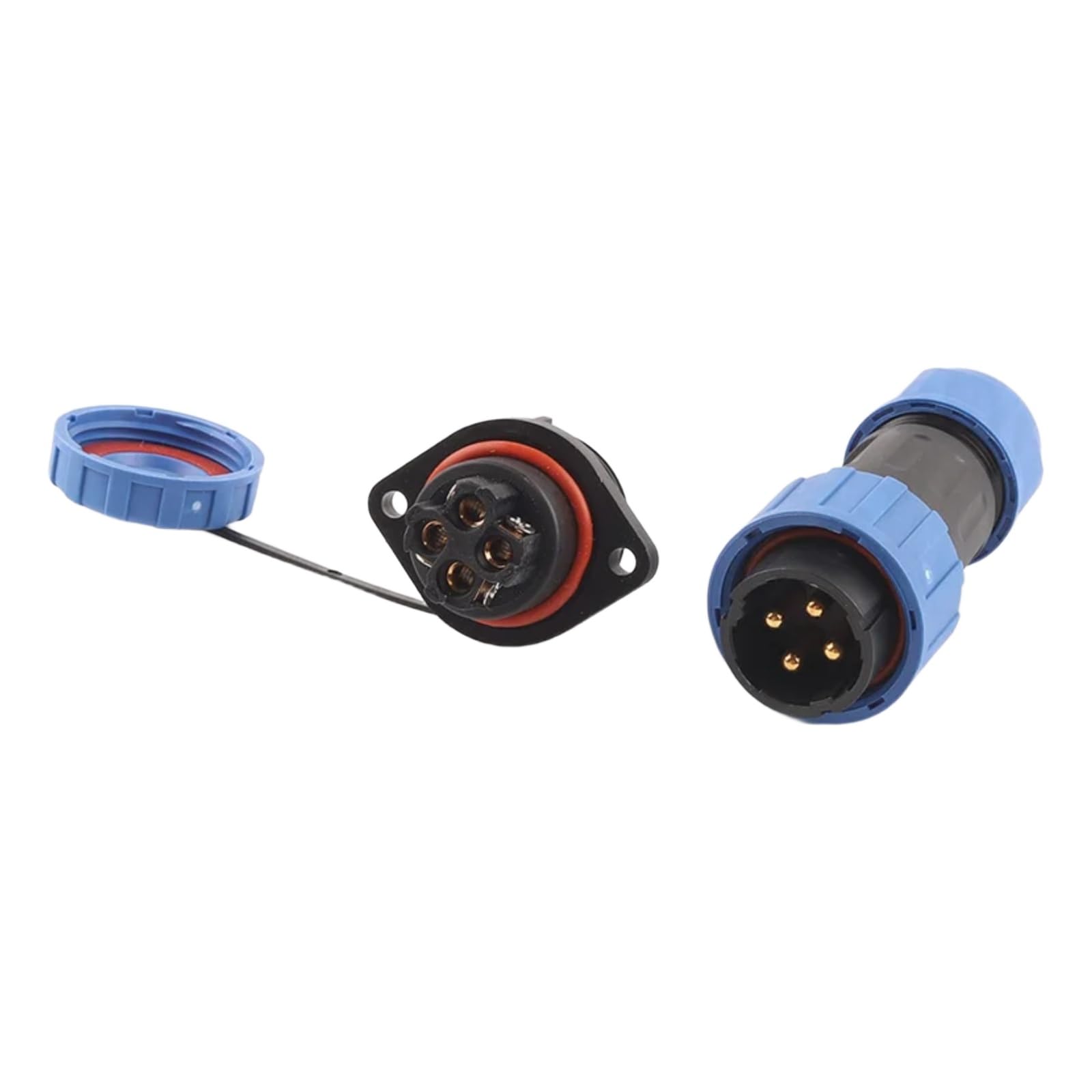Enchufe industrial recto LP20-4F con protección IP68 de conexión sin soldadura en kit de 1 set