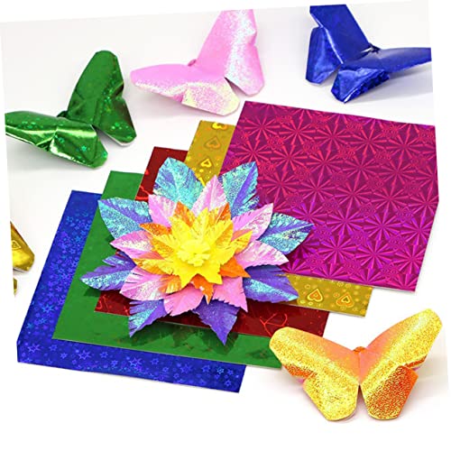 SEWACC 100 Pçs Origami Artes E Ofícios Para Papel Origami Para Artesanato Adulto Papel Quadrado Bril