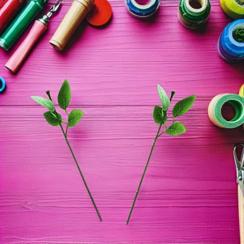 Plantas artificiales de plástico flexibles con 40 tallos verdes para arreglos 8