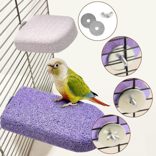 Image of 4 Bird Beak Grinding Stone Parrot Perch Stand for Small Birds