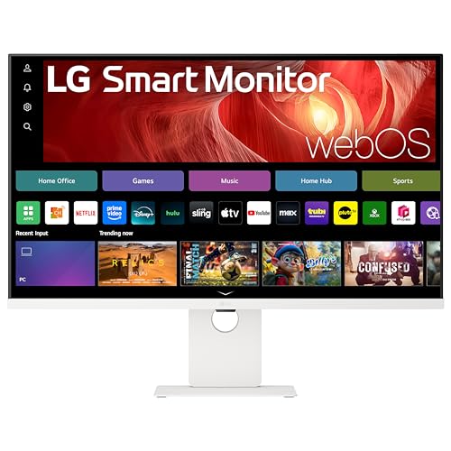 LG 37U730SA-W 37-inch Smart 4K UHD (3840 x 2160) IPS Computer Monitor, 60Hz, HDR10, webOS, Built-in Speaker, Airplay 2, Screen Share, HDMI, USB Type-C PD 65W, Tilt/Height/Swivel Stand, White