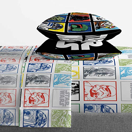 Image of Jay Franco Kids Sheet Set with Fitted, Flat Sheets & Pillow Cover - Ultra-Soft Bedding with Pillowcase for Room Decor, Multi - Star Wars, 4 Piece Queen