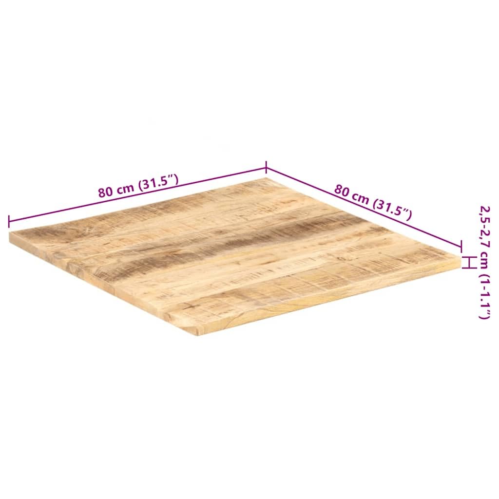 vidaXL Mangoholz Massiv Tischplatte Massivholzplatte Holzplatte Ersatztischplatte Holz Platte für Esstisch Esszimmertisch 25-27mm 80x80cm