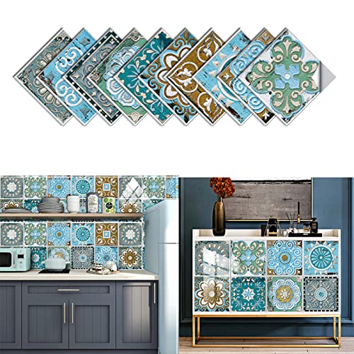 10 Feuilles Stickers Muraux Cuisine Stickers Carrelage Credence Adhesive Pour Cuisine,Le Père Noëlpour Salle De Bain, Salon, Escalier En Autocollant Ou Pvc Imperméable Décoration De La Maison 10x10cm Cover