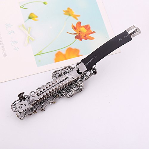 IPINK Gray Tone Metal French Clip Flower Design Hair Clip Barrette