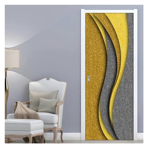 Sticker mural auto-adhésif imperméable en PVC 3D motif créatif de porte - 4