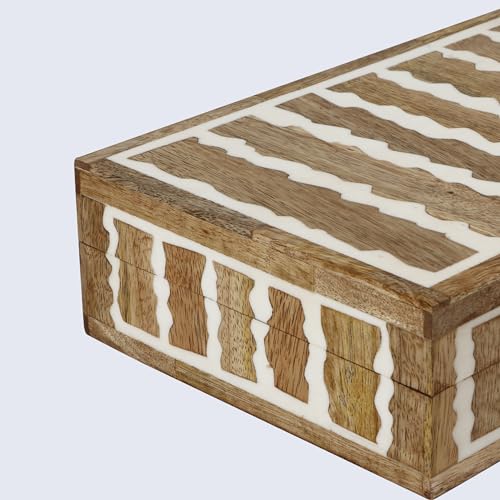 Image of Handicrafts Home 10x6x2.5 Decorative Box Handmade Storage Organizer Boxes with Lids Keepsake Gift Trinket Box Display Box, Kept Safari