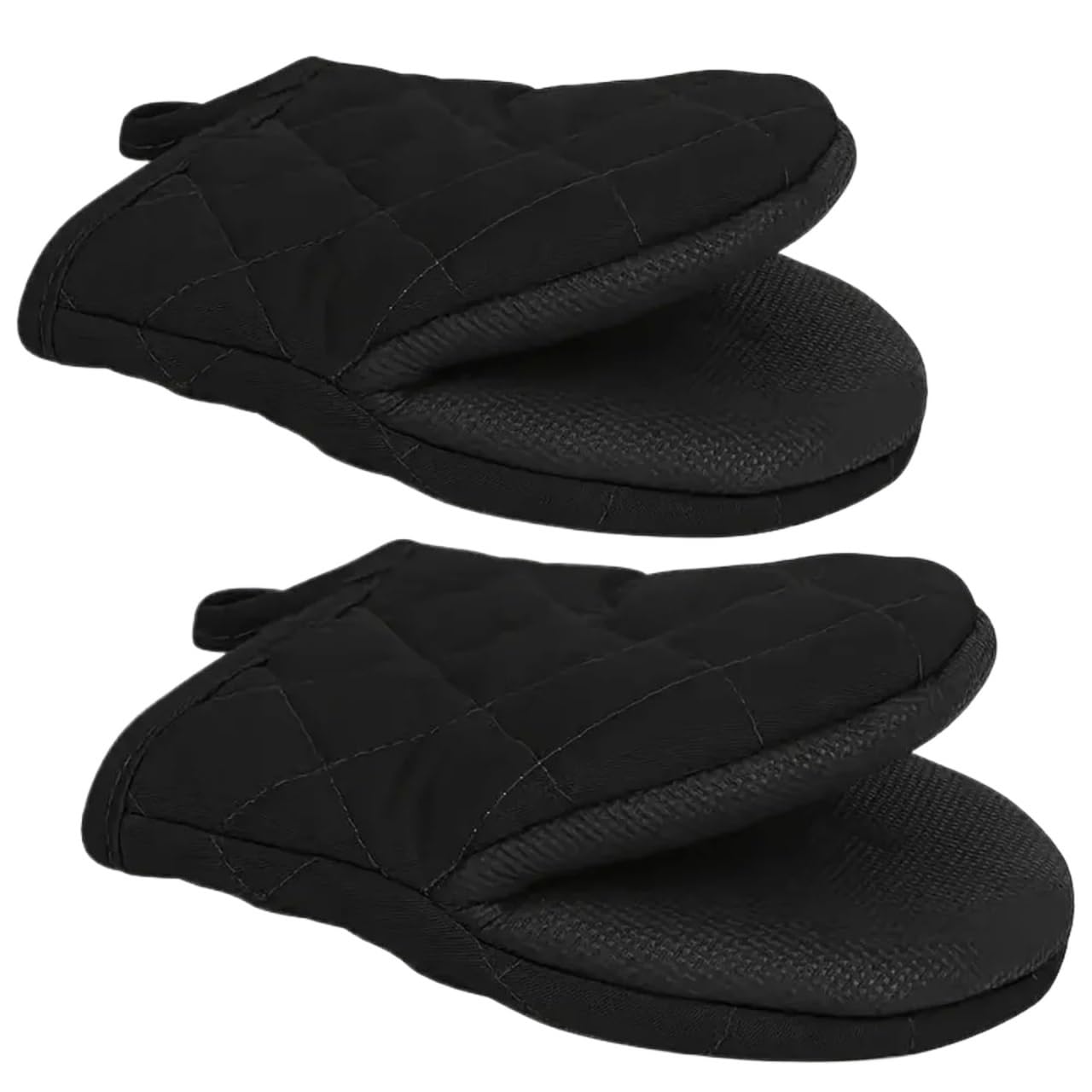 2Pcs Oven Mitts 500°F Heat Resistant, Non-Slip Grilling, Kitchen Safe Cooking For Kitchen(Black)