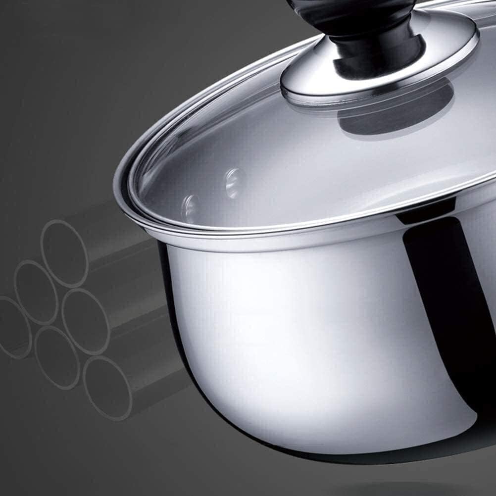 Wok Cookery Stainless Steel Milk Pan Pan Glass Cover Soup Pan Non Stick Pan Boiling Pan Anti Scalding Handle Frying Pan Sauce Pan (Size : 18cm) (OneColor 16cm)