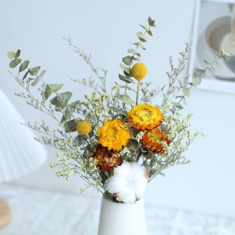 Ramo de flores secas hojas de eucalipto decorativo miniatura 4