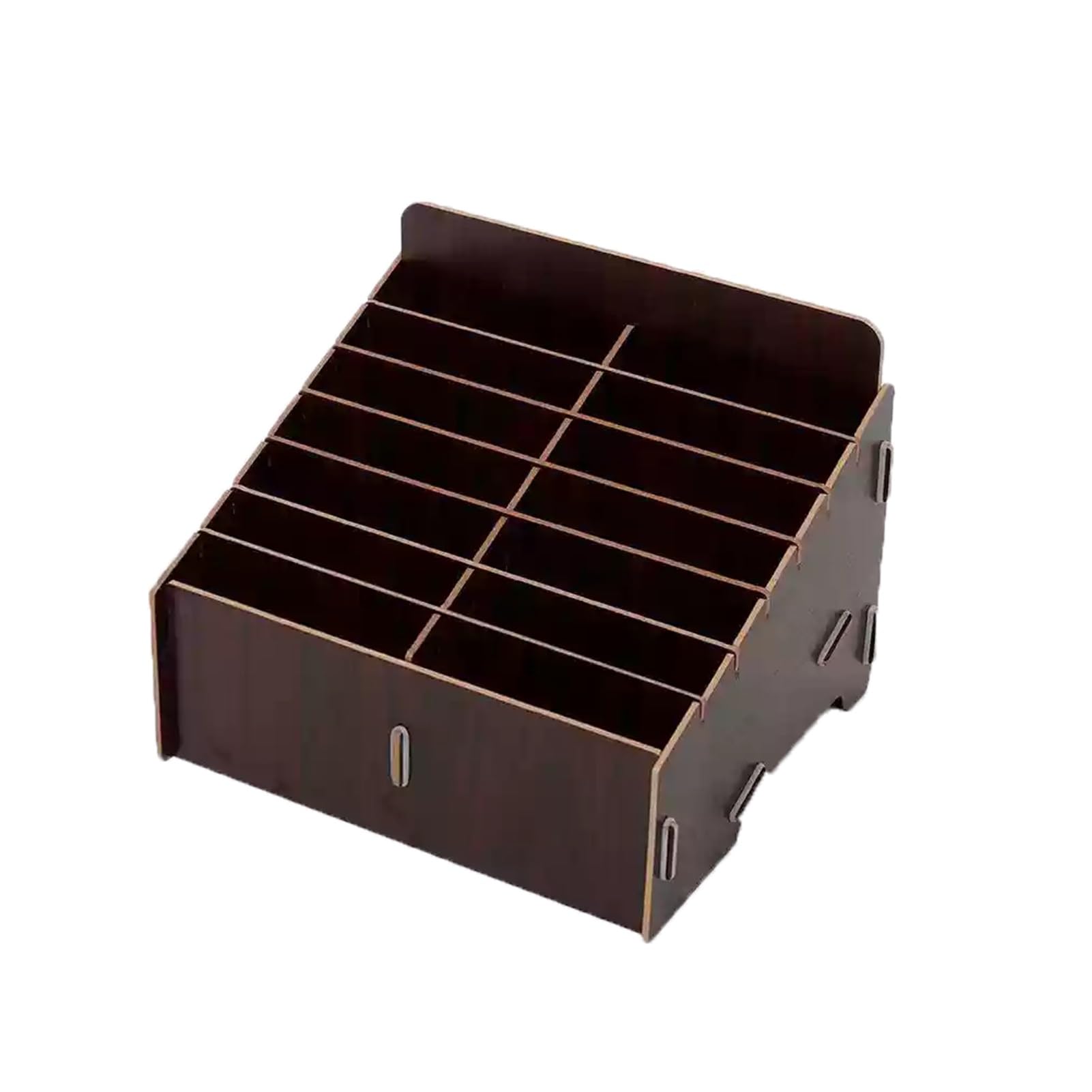 Hand Mobile Phone Storage Box Desktop Storage Rack Wooden Mobile Phone Storage Box,Open Storage Easy to Clean Surface Trapezoidal Shape,Easy to Move,Suitable for School Office Training Institutions(14