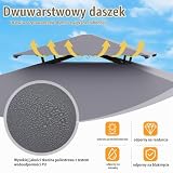 COSTWAY Pawilon grillowy 242 x 150 cm, pawilon ogrodowy z podwójnym dachem i 2 półkami bocznymi i 6 haczykami, pawilon do grilla, zadaszenia grilla, odporny na warunki atmosferyczne, na podwórko