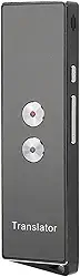 Dispositivo tradutor portátil, tradutor de bolso inteligente em tempo real, 74 idiomas 70 acentos suportados, BT5.0 Tradutor bidirecional portátil para aprender viagens negócios (preto)