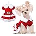 DOPI Christmas Dresses for Small Dogs Cats Fall Winter New Year Classic Red Belt Xmas Dog Clothes Puppy Outfit Chihuahua Yorkie Skirt (Medium,red-02)