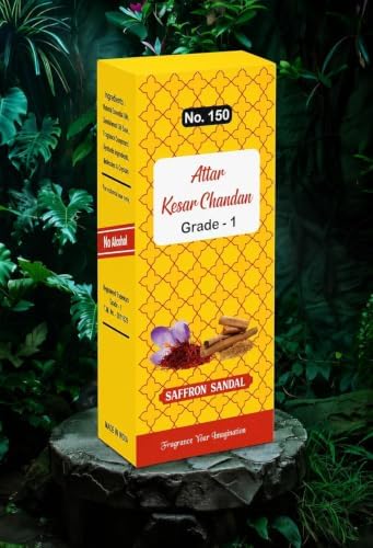 Saffron Sandalwood Perfume Oil for Men & Women, 24 Hours Long Lasting Alcohol Free Attar, Warm Woody Oriental Fragrance, Concentrated Perfume Oil 15Ml — view 4