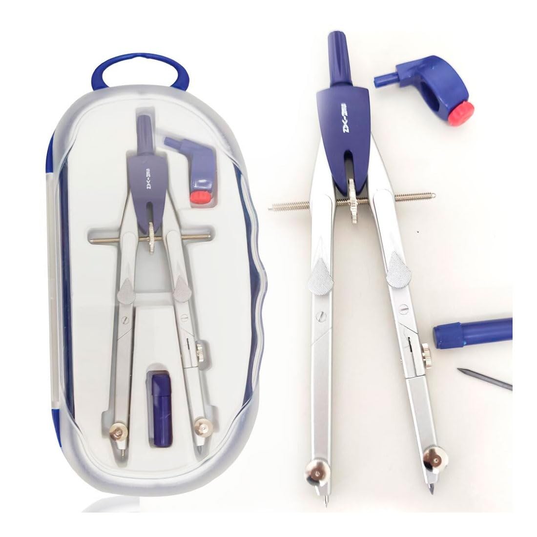 Pack FAIBO Estuche técnico Verde Juego Regla 30 cm GRADUADA, escuadra y cartabón de 25 cm SIN GRADUAR + Bigotera SERIVAN 1 bolígrafo INOXCROM B55 + 1 Portaminas 0,7 mm + 1 Tubo 12 Minas 0.7 mm HB