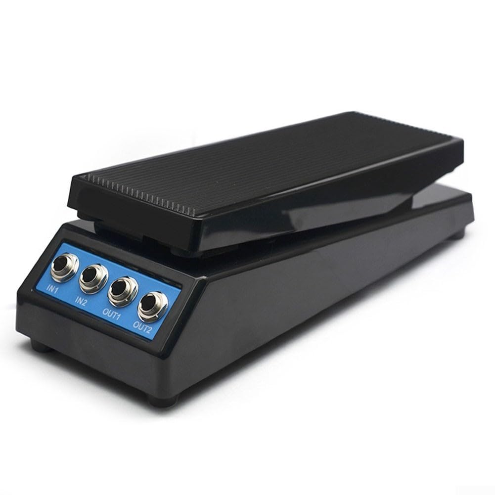 Pedal de volumen de pedal de guitarra de doble canal, pedal de volumen de guitarra de plástico antideslizante de alta dureza, pedal de volumen mínimo ajustable