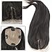 QDHJHH Long Silk Base Human Hair Topper Clip in 5x5 Virgin Straight Hair Topper Hairpieces 100% Real Human Hair Topper 12x13cm (18inch, Natural color)