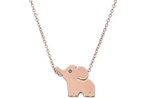 18k Plated Stainless Steel Gold Rose Gold Plated Zircon Stone Elephant Animal...