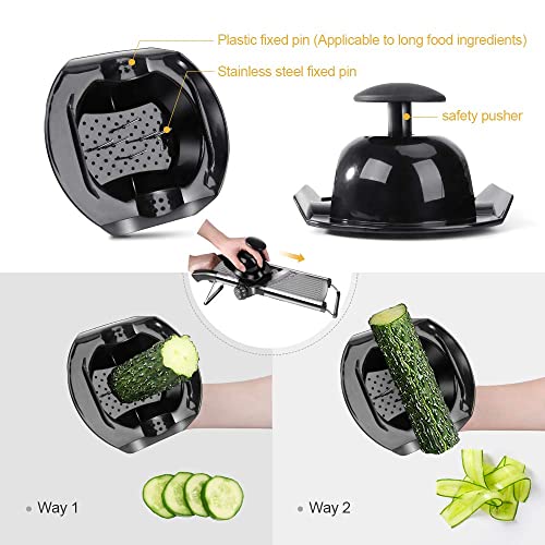Masthome Mandoline de Cuisine Professionnelle en Acier Inoxydable, Mandoline Multifonction Réglable, avec Protège Main et Gants de Sécurité, pour Légumes, Pommes de Terre, Oignons, Fromage - Image 6