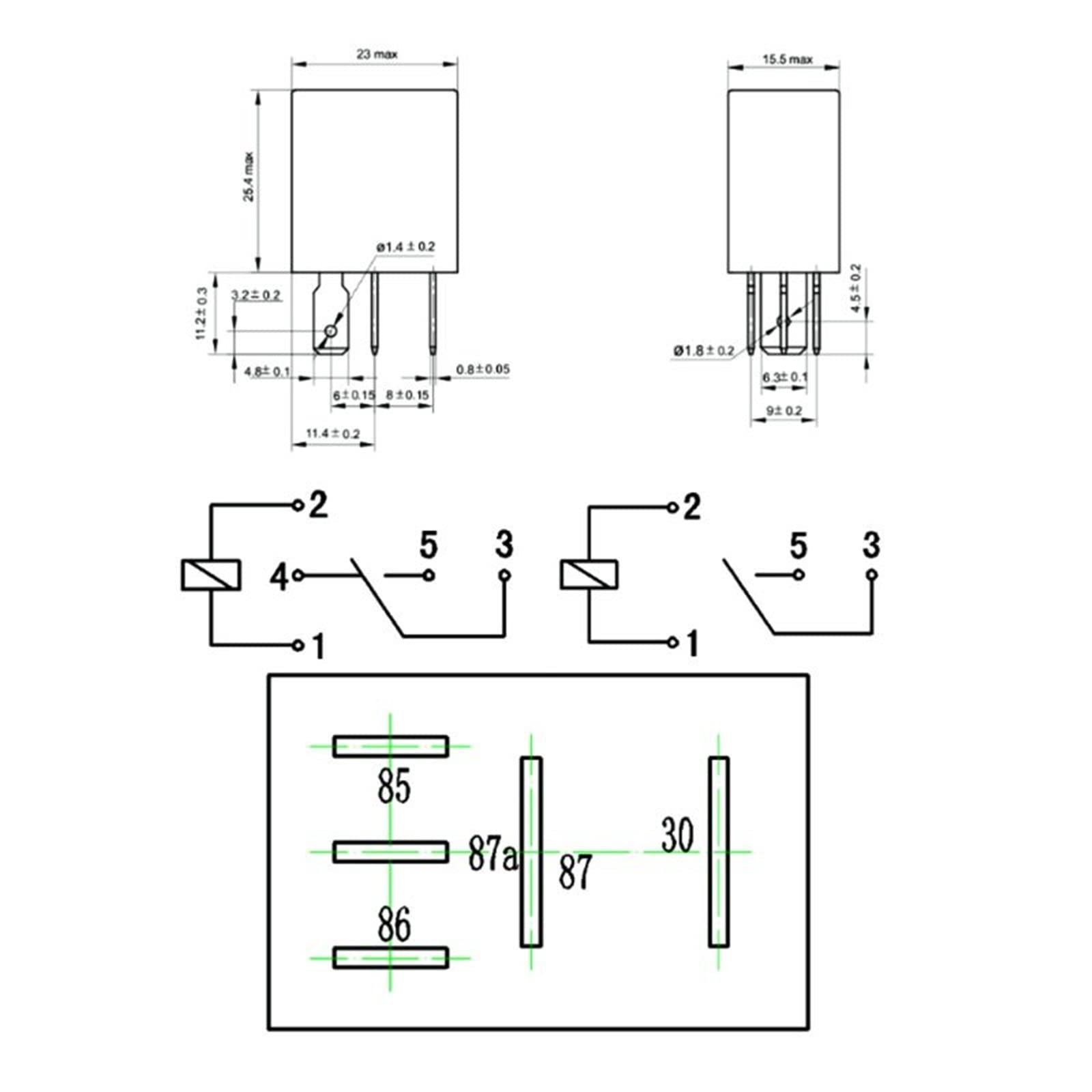 Relais de Voiture 12 V 30 A 4 Broches SPDT Relais électriques for Les configurations Automobiles et la sécurité