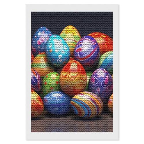 Kit de peinture diamant œufs de Pâques ELUZZIZUT strass ronds déco