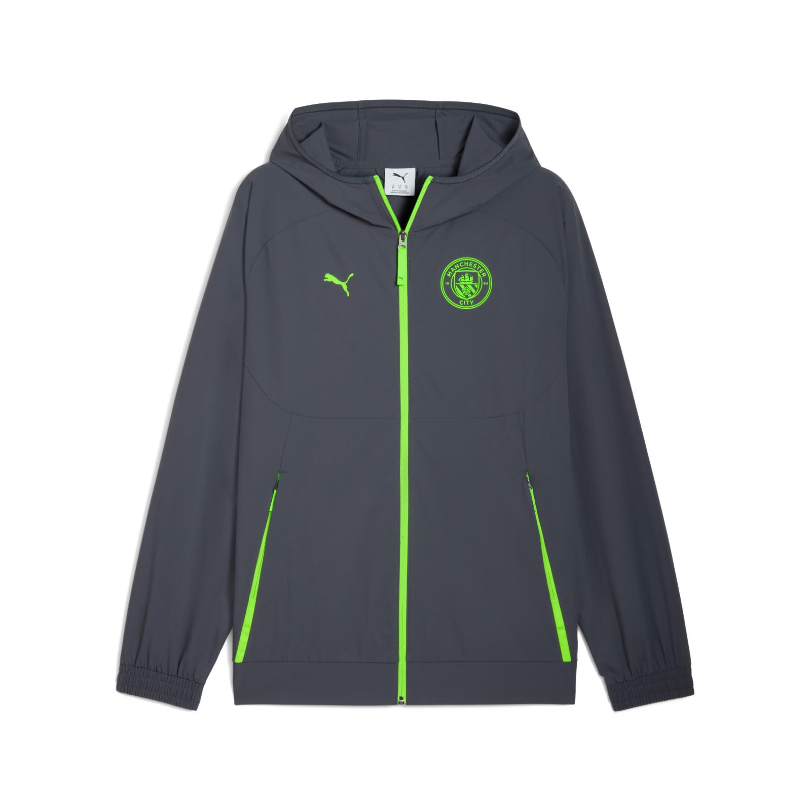 PUMA Manchester City FC Men's Pumatech Jacket 25/26, Grey (Galactic Gray x Pro Green), XXL