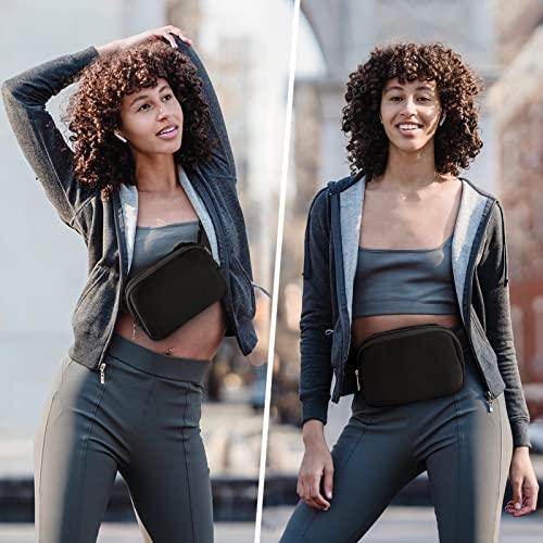 Zorfin Fanny Packs For Women, Fashion Belt Bag With Adjustable Strap Small Waist Bag Hip Bum Bag Crossbody Bags For Travel Workout Running Hiking (Black) #TOP3